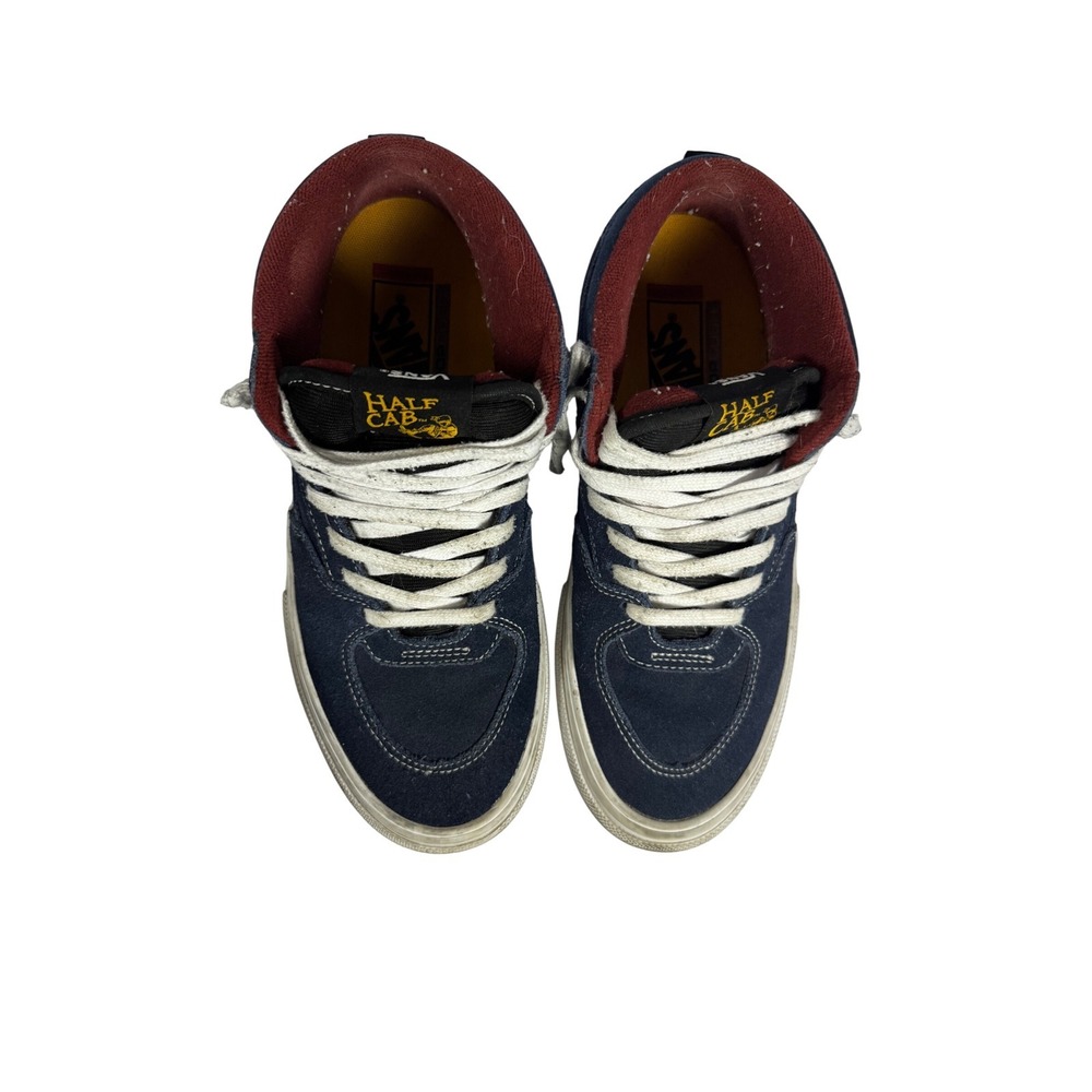 Vans Skate Half Cab Navy Burgundy Suede Mid Top Sneakers Mens 8